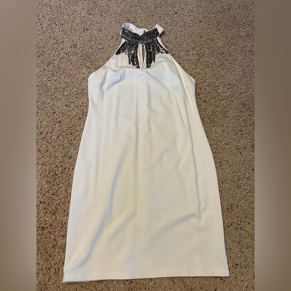 LONDON White Jeweled Dress